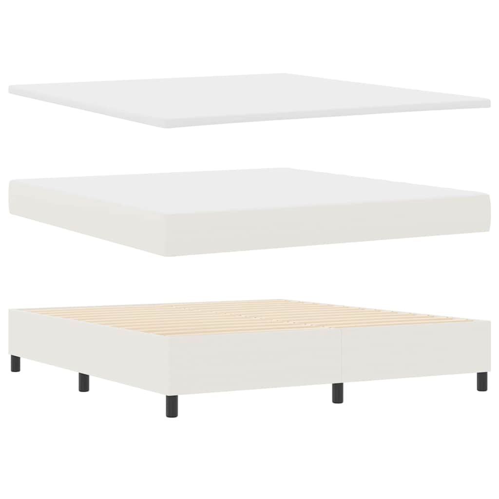 Lit à ressorts Crème et Blanc 180 x 200 cm - XIOS