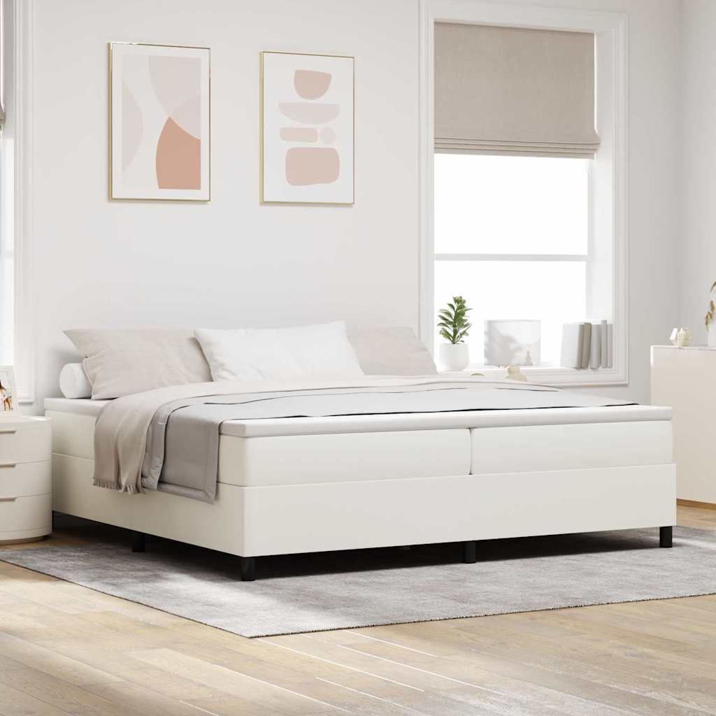 Lit à ressorts Crème et Blanc 200 x 200 cm - XIOS