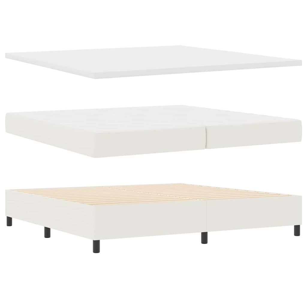 Lit à ressorts Crème et Blanc 200 x 200 cm - XIOS