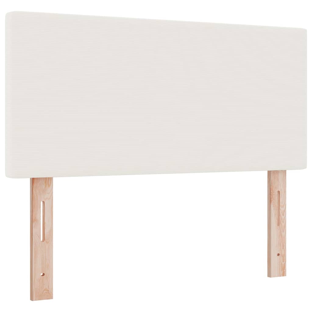 Lit à ressorts avec tête de lit Crème et Blanc 100 x 200 cm