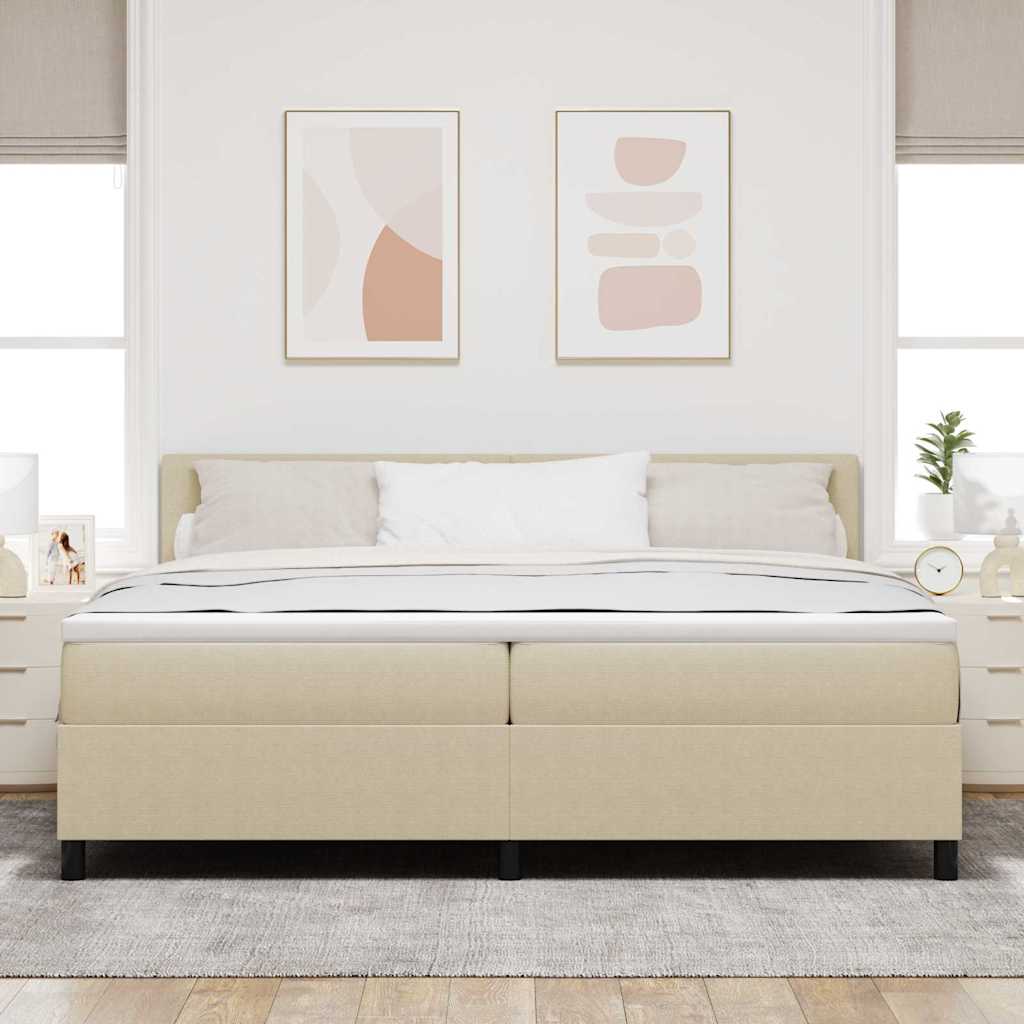 Lit à ressorts Gris clair et blanc 200 x 200 cm - XIOS
