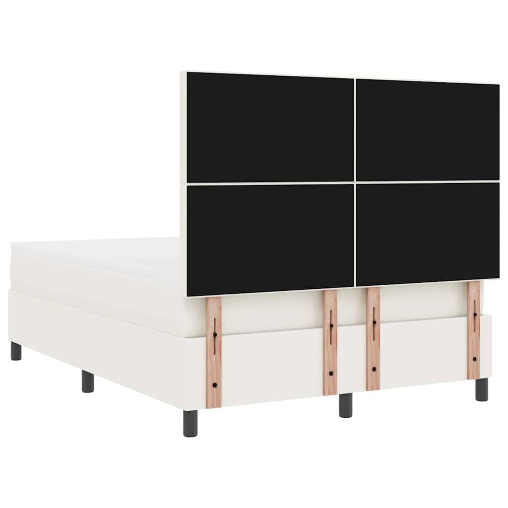 Lit à ressorts avec tête de lit Crème et Blanc 140 x 190 cm - XIOS