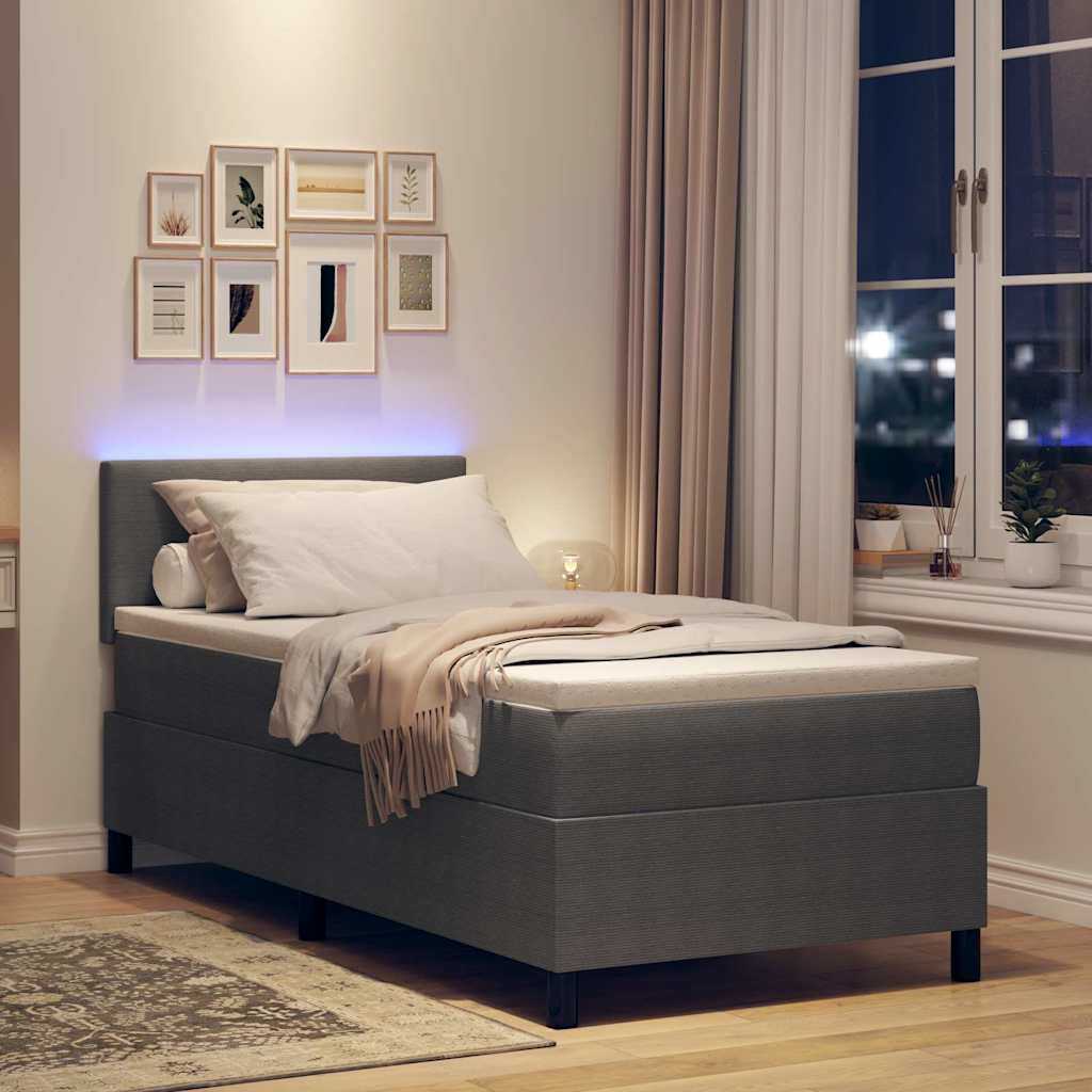 Lit à ressort LED Gris clair et blanc 80 x 200 cm - XIOS