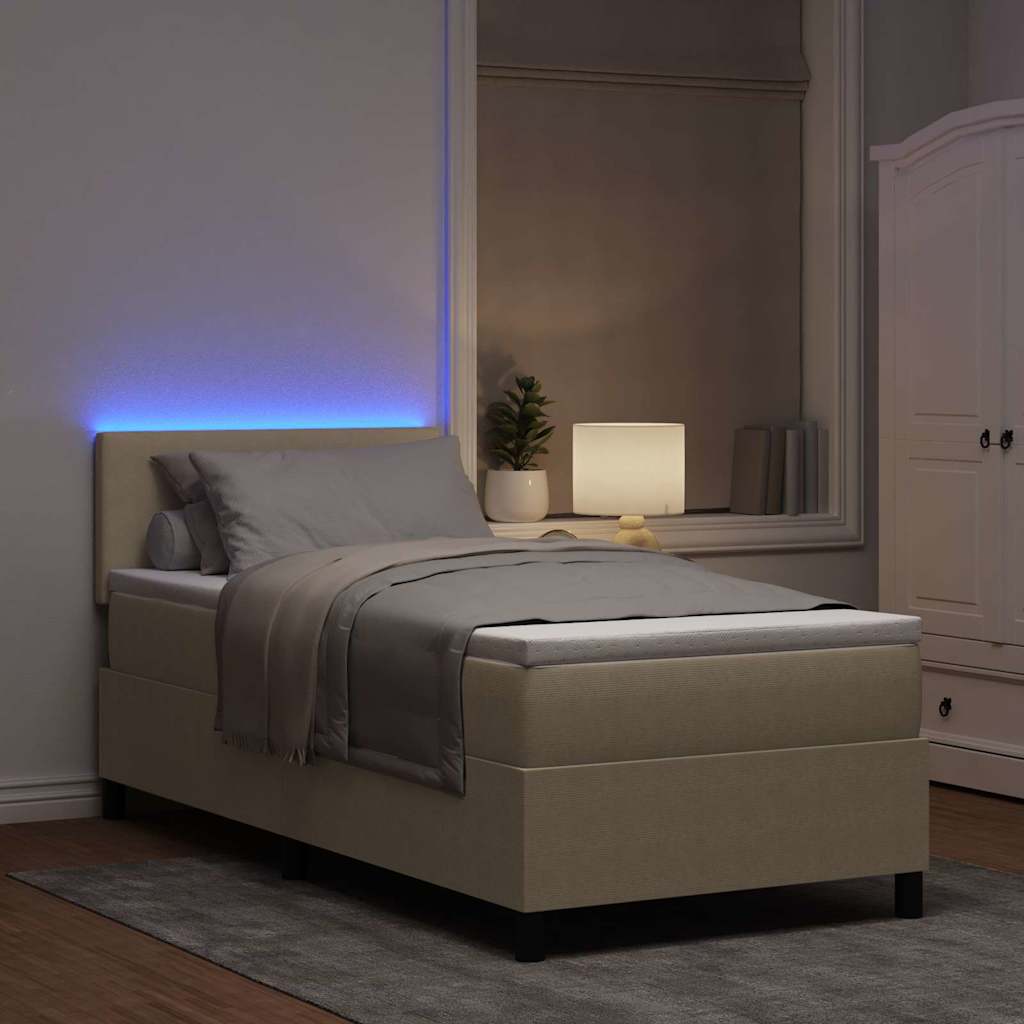 Lit à ressort LED Gris clair et blanc 80 x 200 cm - XIOS