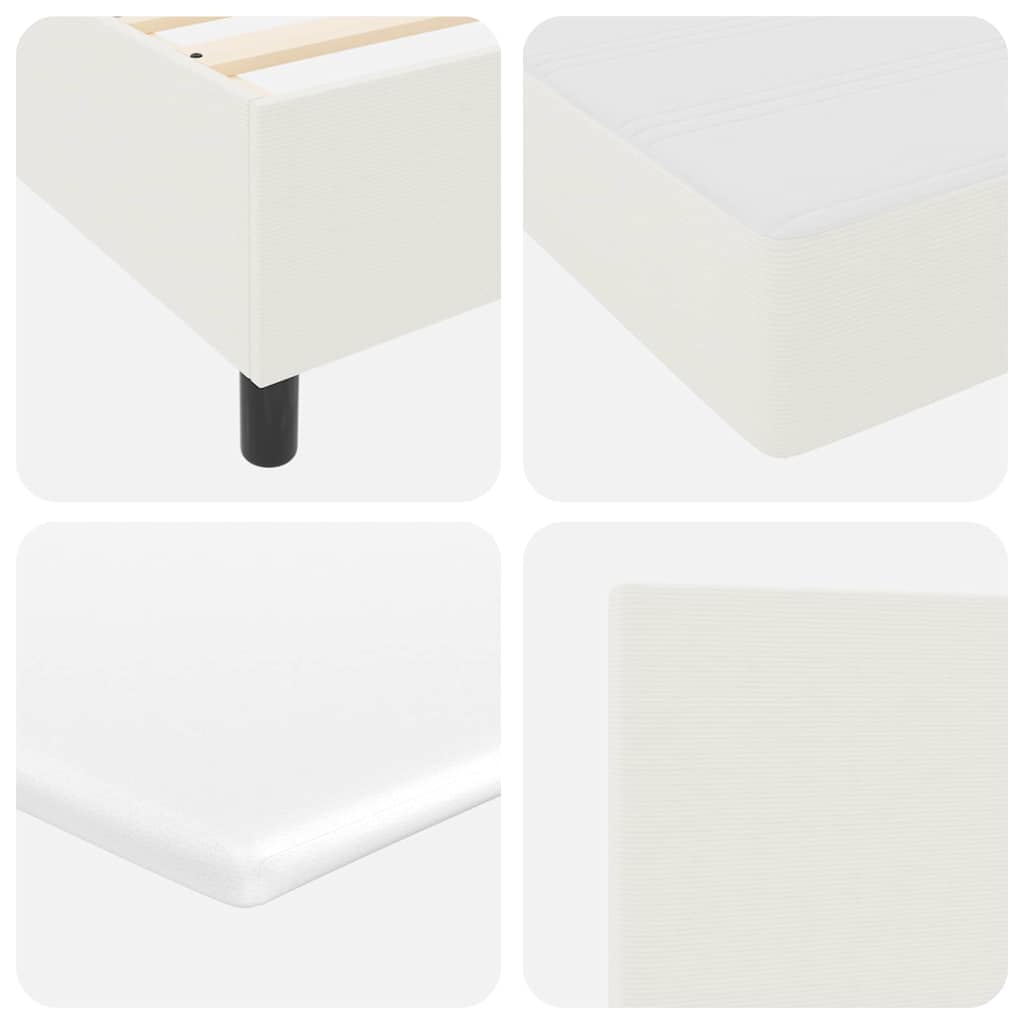 Lit à ressort LED avec tête de lit Crème et Blanc 120 x 190 cm - XIOS