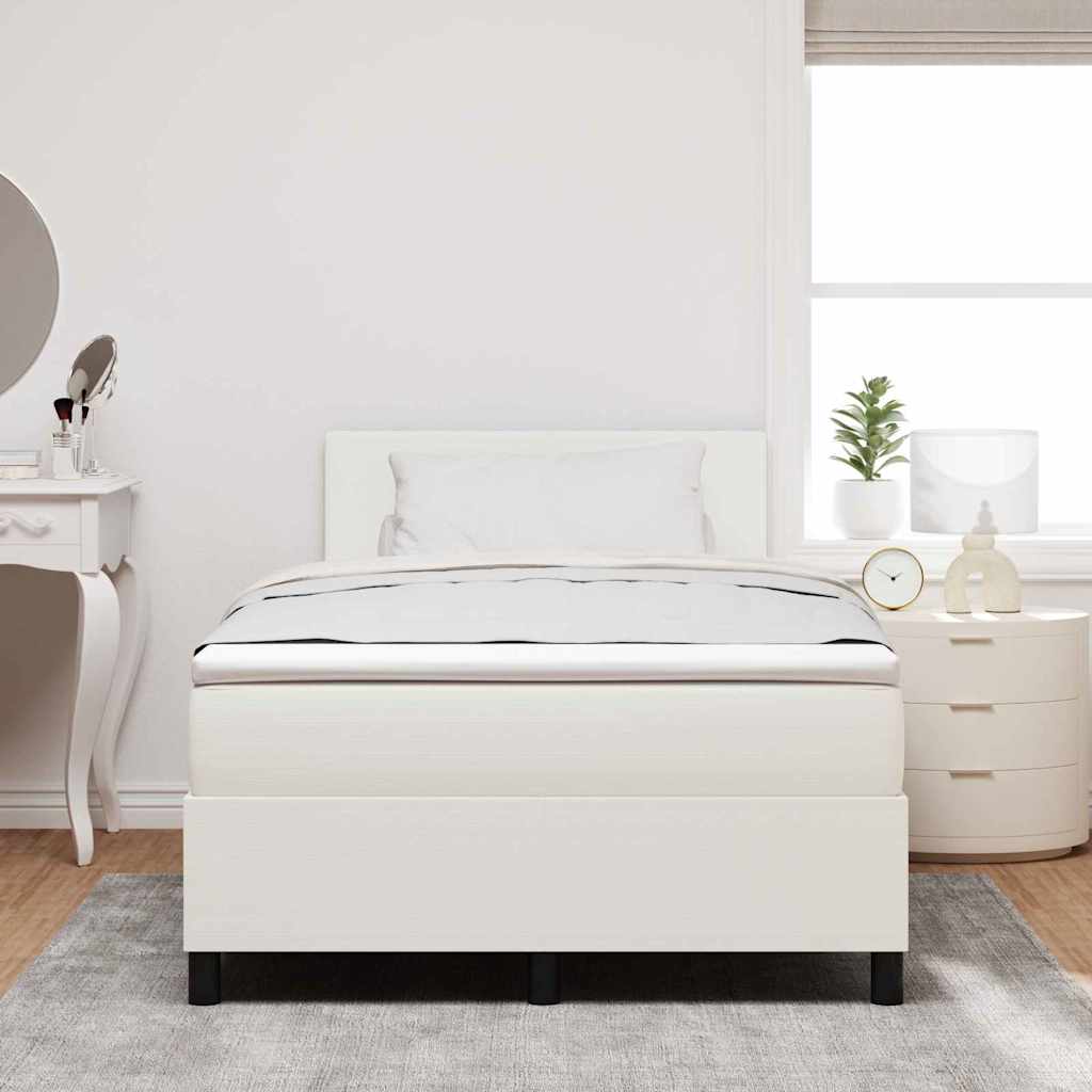 Lit à ressort LED avec tête de lit Crème et Blanc 120 x 190 cm - XIOS