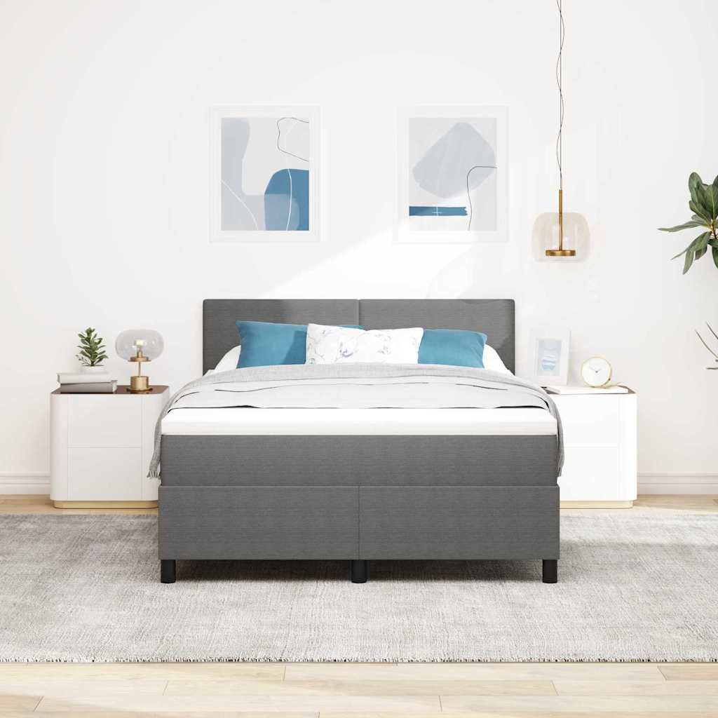 Lit à ressort LED Gris clair et blanc 140 x 190 cm - XIOS