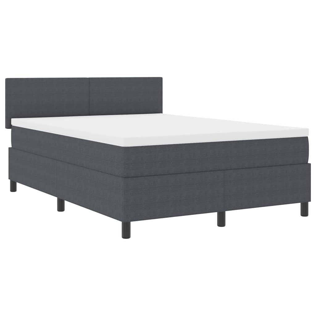 Lit à ressort LED Gris foncé et blanc 140 x 190 cm - XIOS