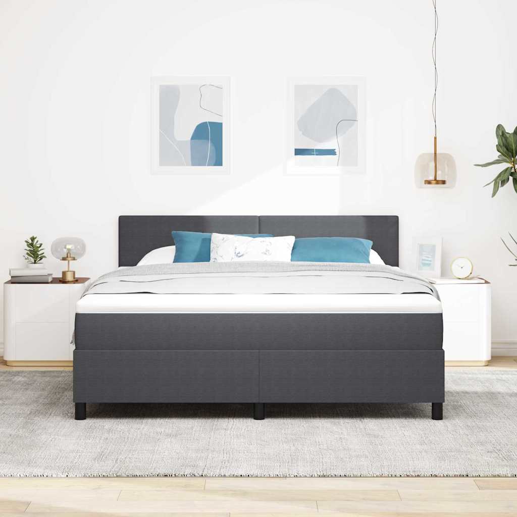 Lit à ressort LED Gris foncé et blanc 180 x 200 cm