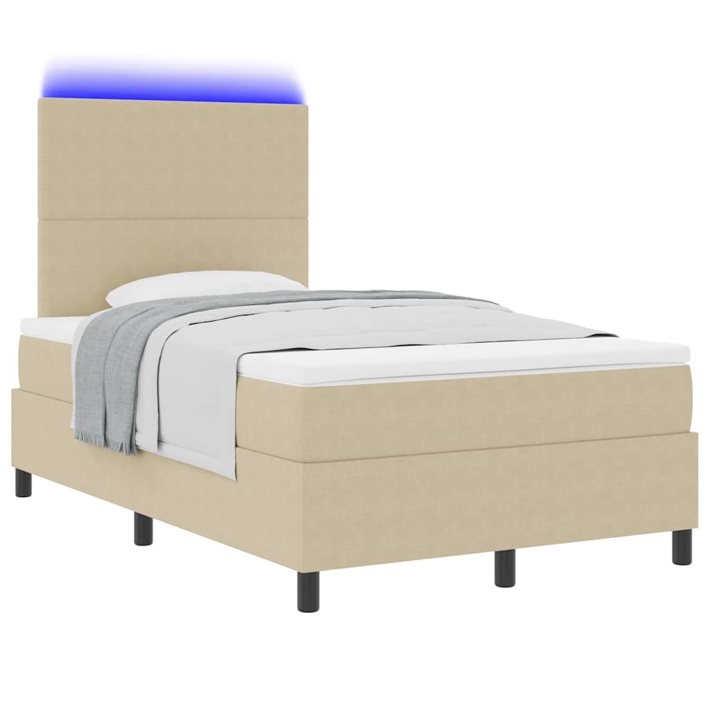 Lit à ressort LED Gris clair et blanc 120 x 190 cm - XIOS