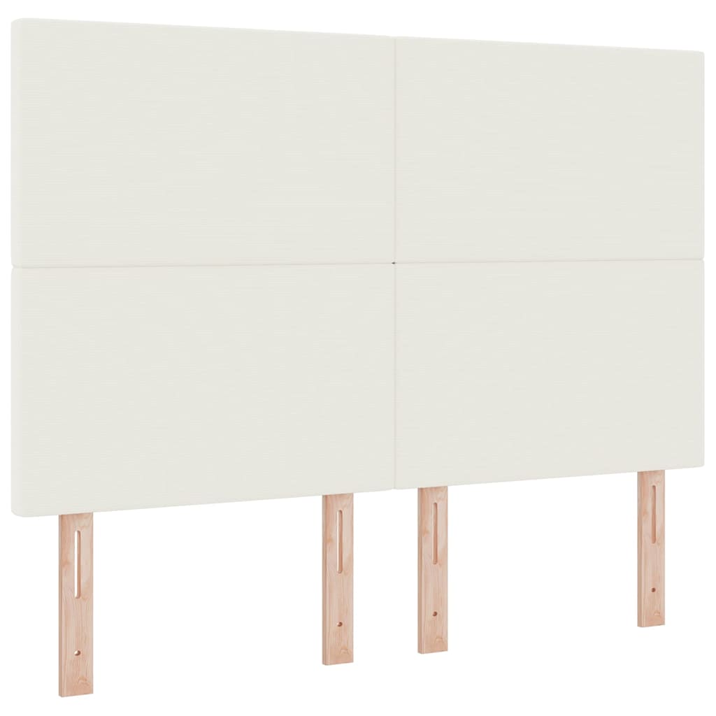 Lit à ressort LED avec tête de lit Crème et Blanc 140 x 190 cm - XIOS