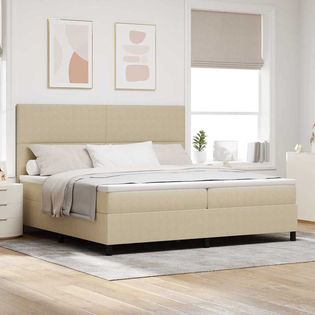 Lit à ressort LED Gris clair et blanc 200 x 200 cm - XIOS