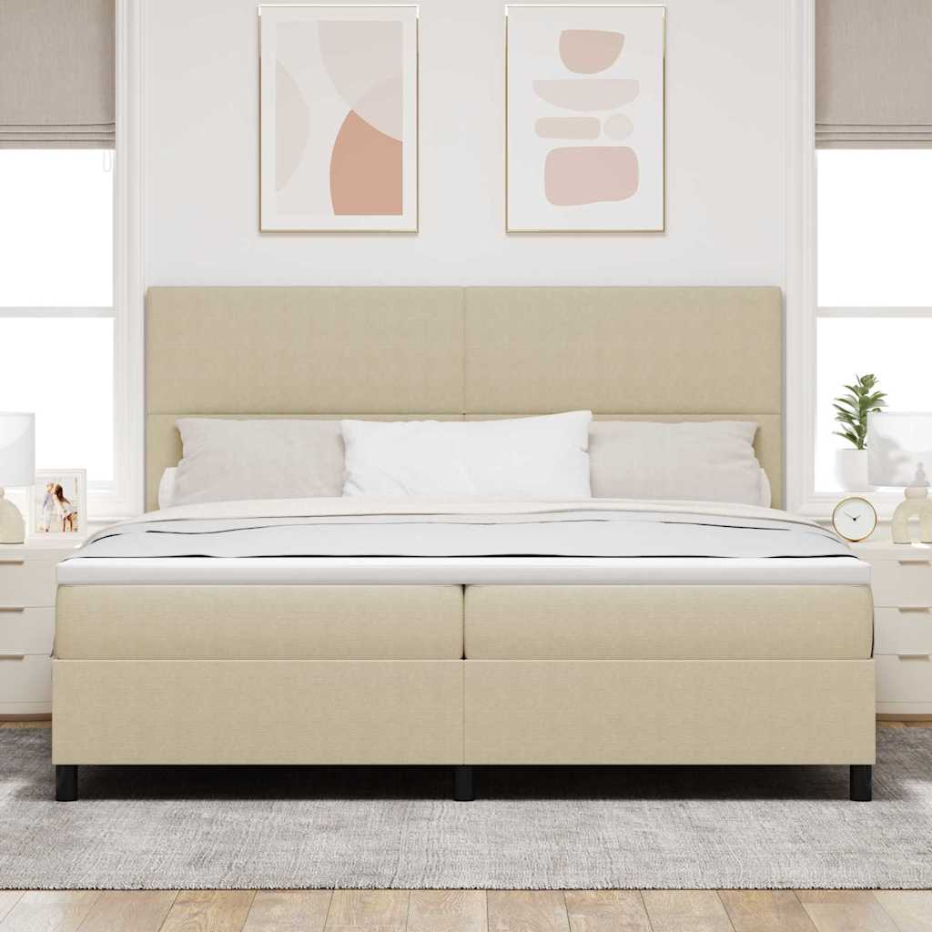 Lit à ressort LED Gris clair et blanc 200 x 200 cm - XIOS