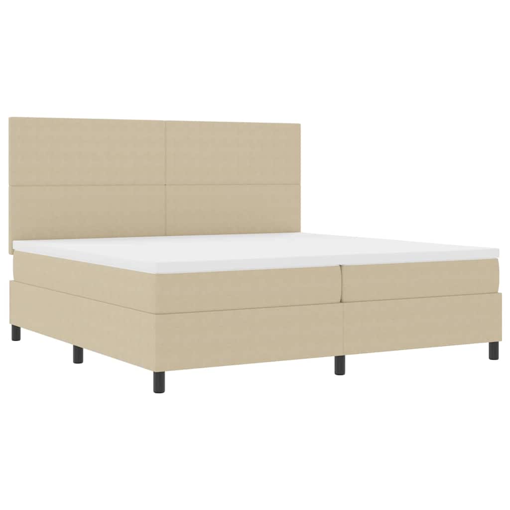 Lit à ressort LED Gris clair et blanc 200 x 200 cm - XIOS