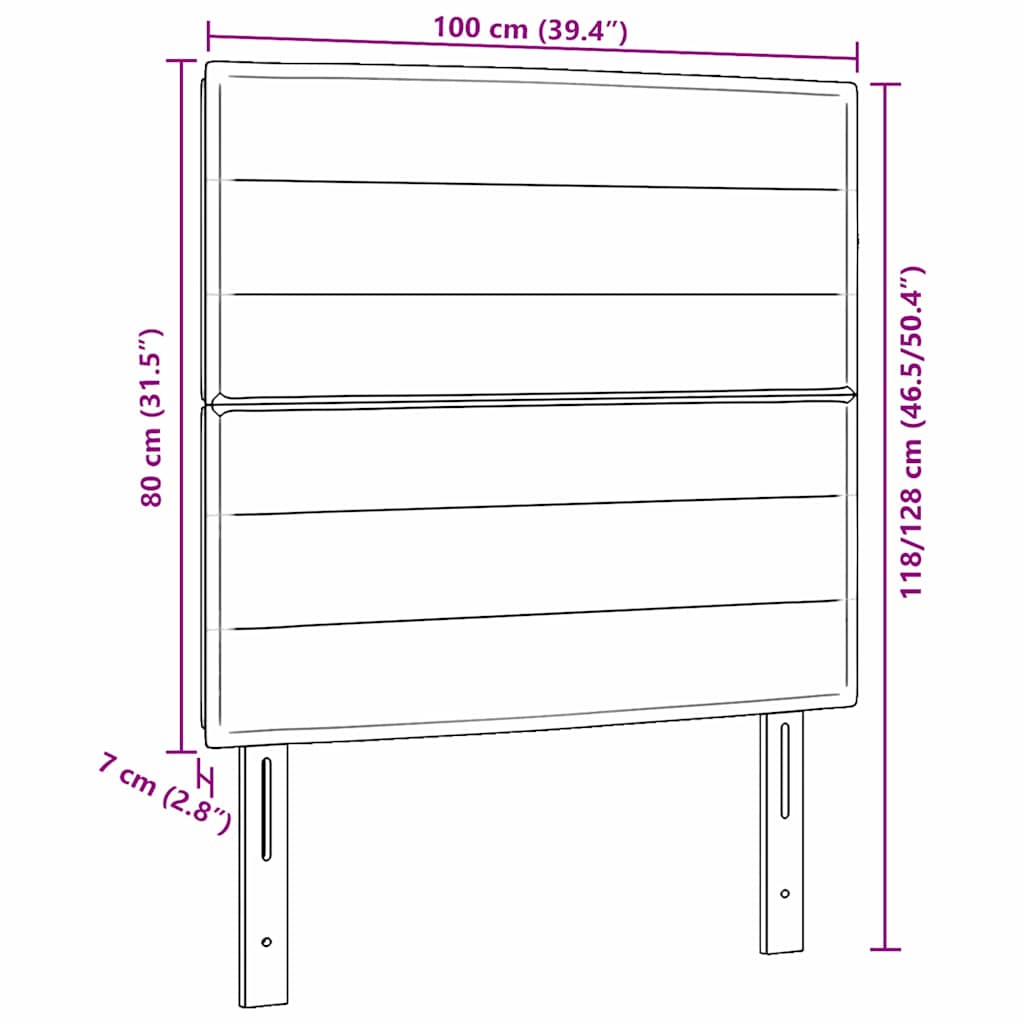 Tête de lit avec tête de lit Crème 100 cm Cuir synthétique - XIOS