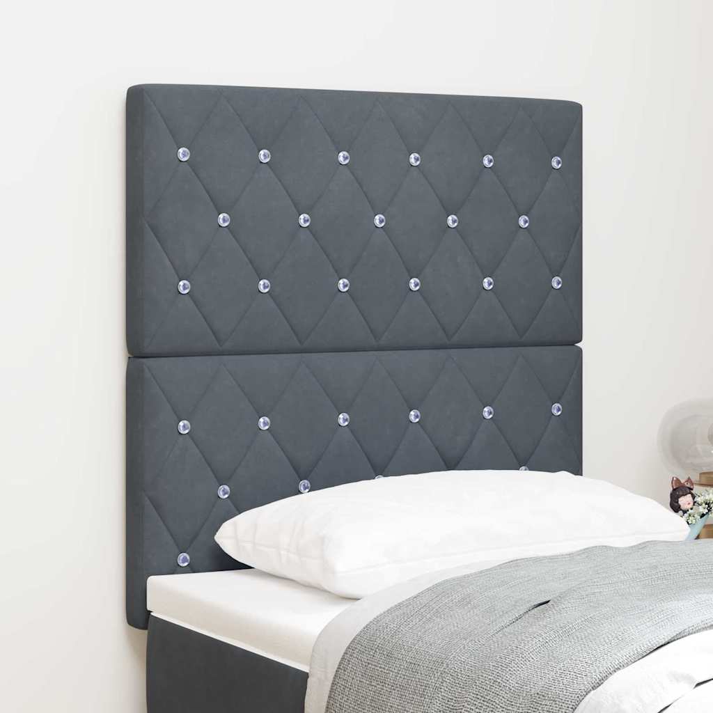 Tête de Lit en Velours Gris foncé 80 cm Velours - XIOS
