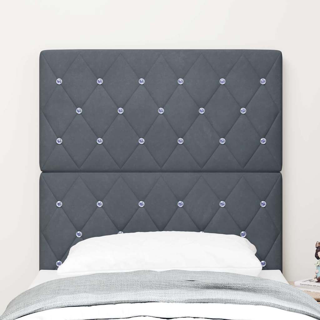 Tête de Lit en Velours Gris foncé 80 cm Velours - XIOS