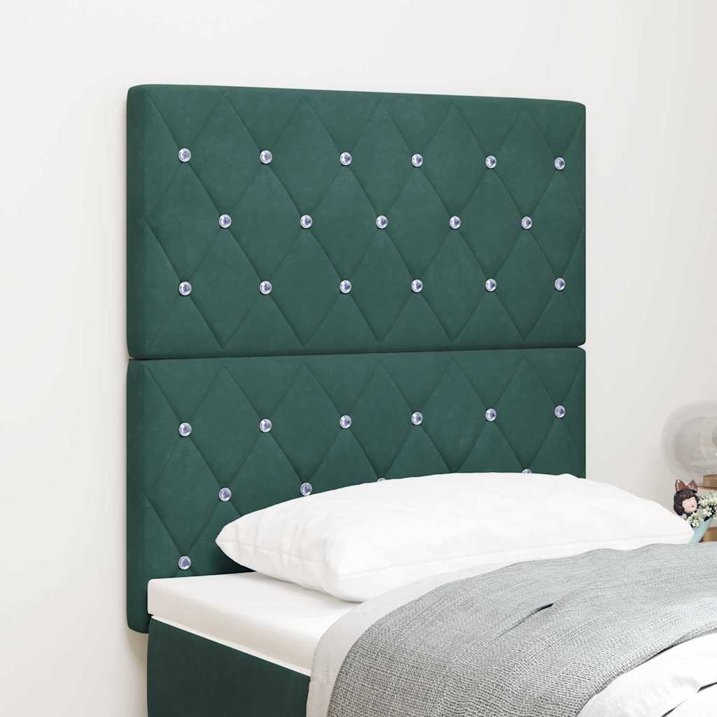 Tête de Lit en Velours Argyle Vert foncé 80 cm Velours - XIOS