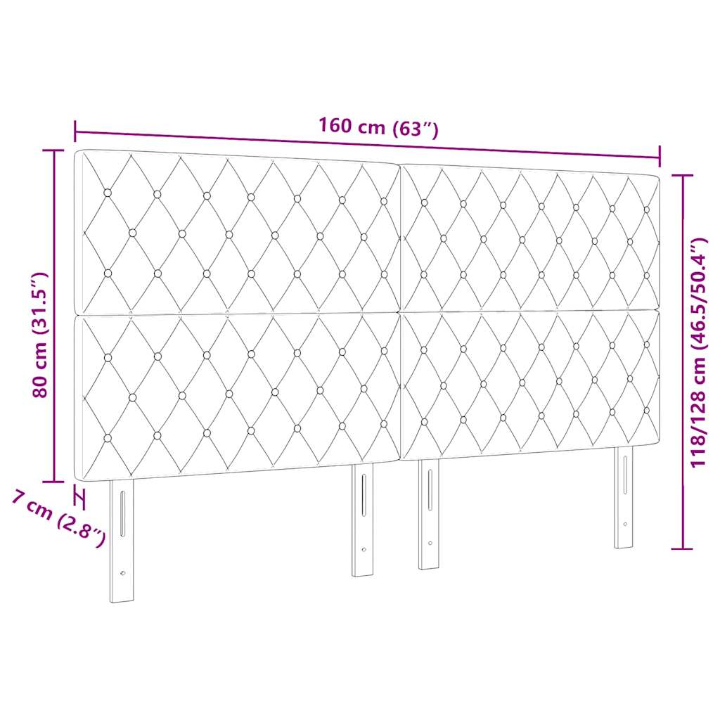 Tête de Lit en Velours Gris foncé 160 cm Velours - XIOS