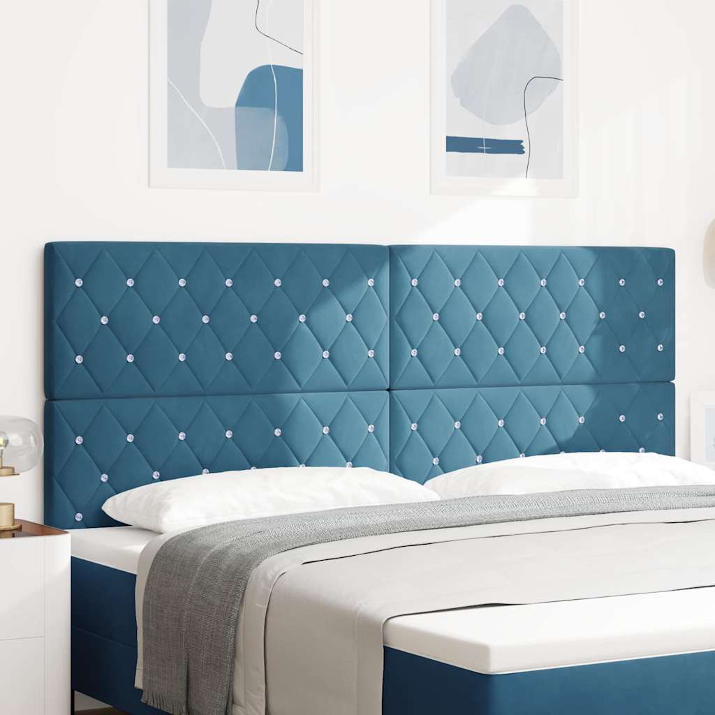 Tête de Lit en Velours Argyle Bleu foncé 200 cm Velours - XIOS