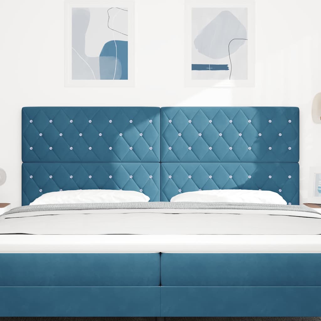 Tête de Lit en Velours Argyle Bleu foncé 200 cm Velours - XIOS