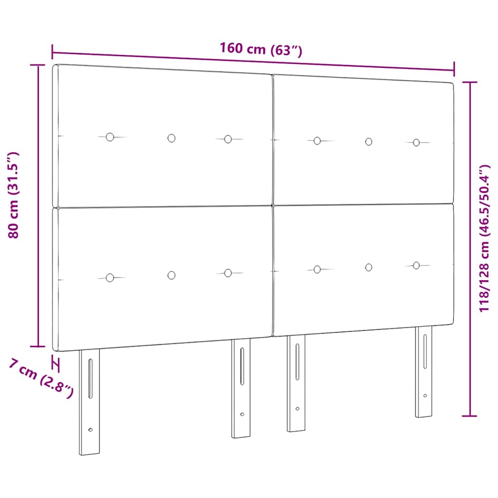 Tête de lit Gris foncé 160 cm Velours - XIOS