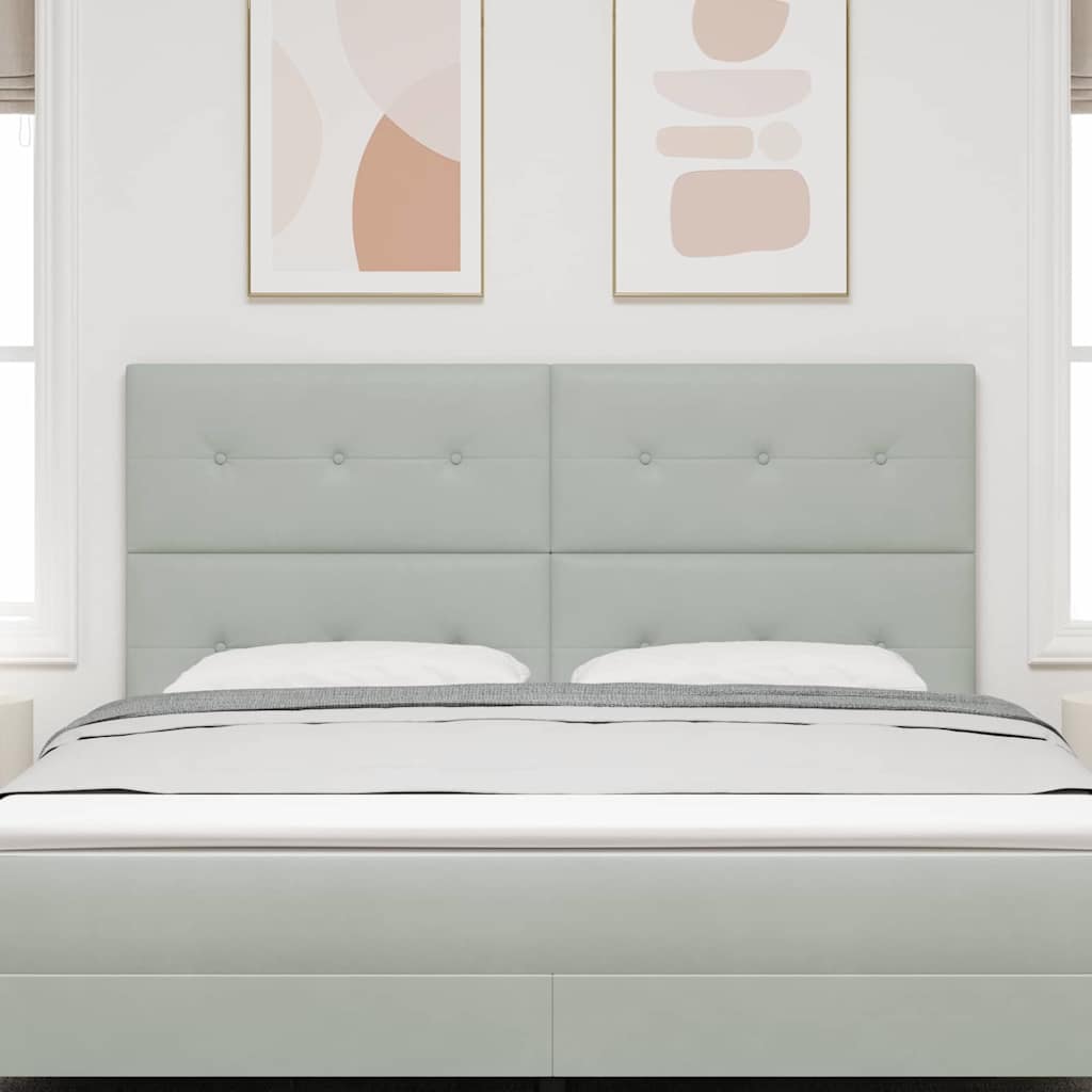 Tête de lit avec tête de lit Gris clair 180 cm Cuir synthétique - XIOS