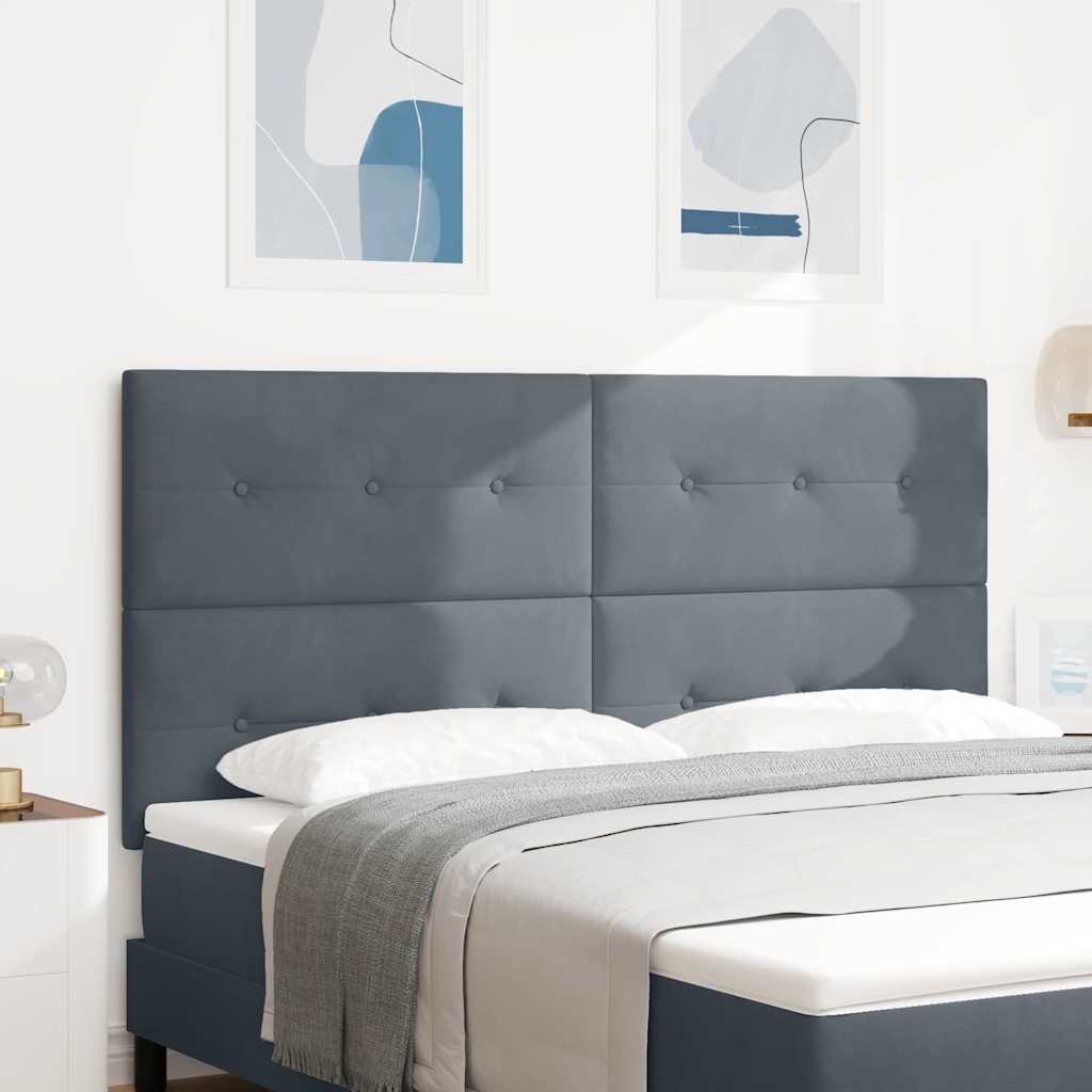Tête de lit avec tête de lit Gris foncé 180 cm Cuir synthétique - XIOS