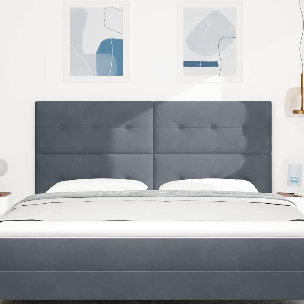 Tête de lit avec tête de lit Gris foncé 180 cm Cuir synthétique - XIOS
