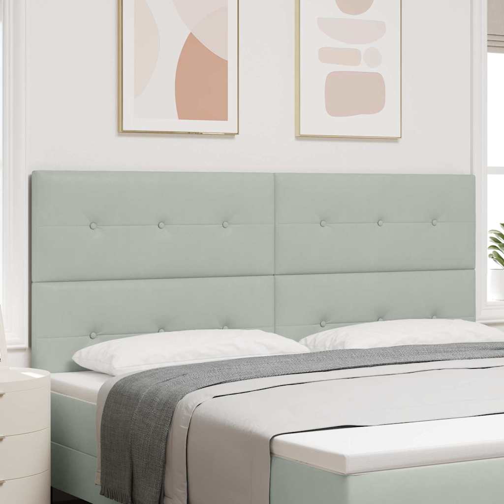 Tête de lit avec tête de lit Gris clair 200 cm Cuir synthétique - XIOS