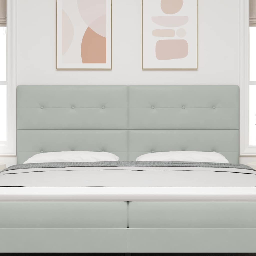 Tête de lit avec tête de lit Gris clair 200 cm Cuir synthétique - XIOS