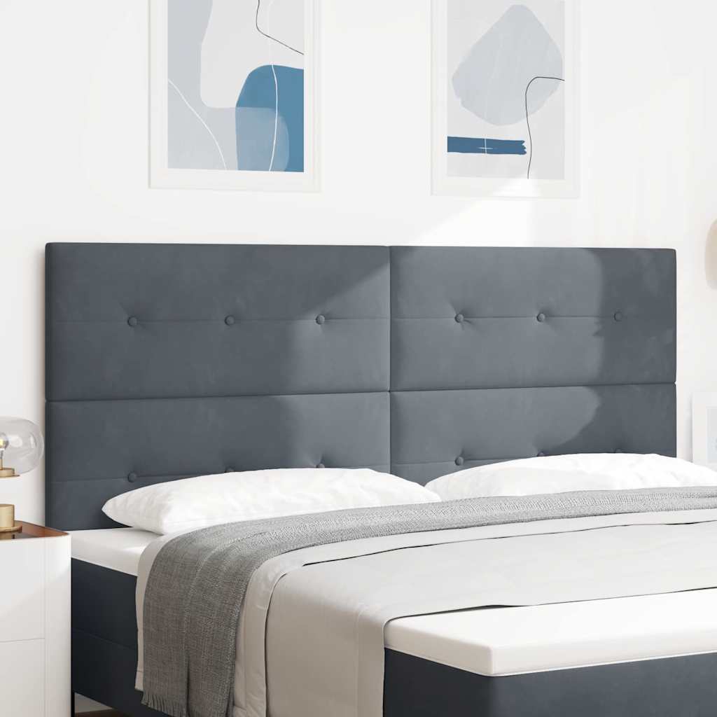 Tête de lit avec tête de lit Gris foncé 200 cm Cuir synthétique - XIOS