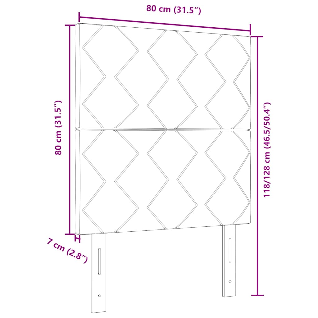 Tête de lit avec tête de lit Crème 80 cm Cuir synthétique - XIOS