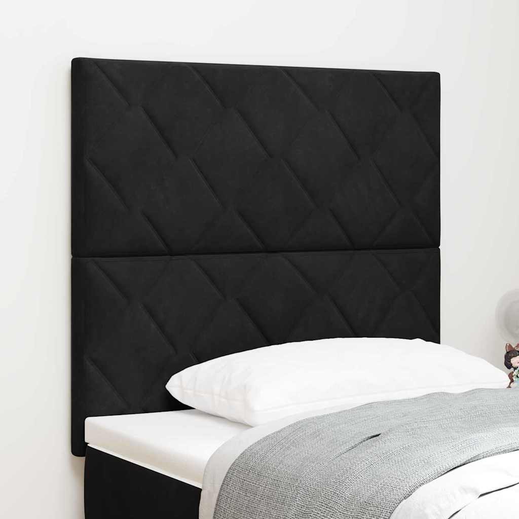 Tête de lit avec tête de lit Noir 90 cm Velours - XIOS