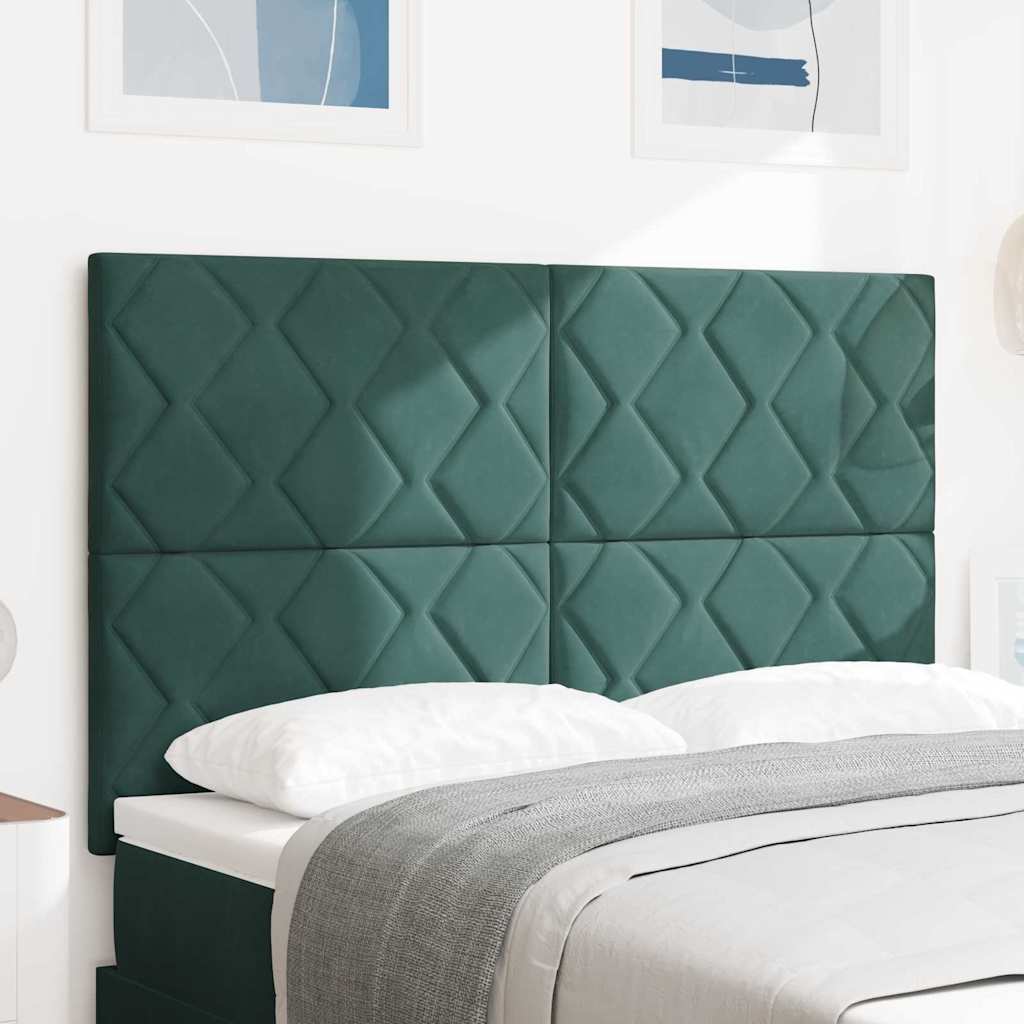 Tête de lit avec tête de lit Vert foncé 144 cm Velours - XIOS
