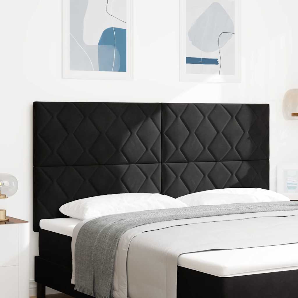 Tête de lit avec tête de lit Noir 180 cm Velours - XIOS