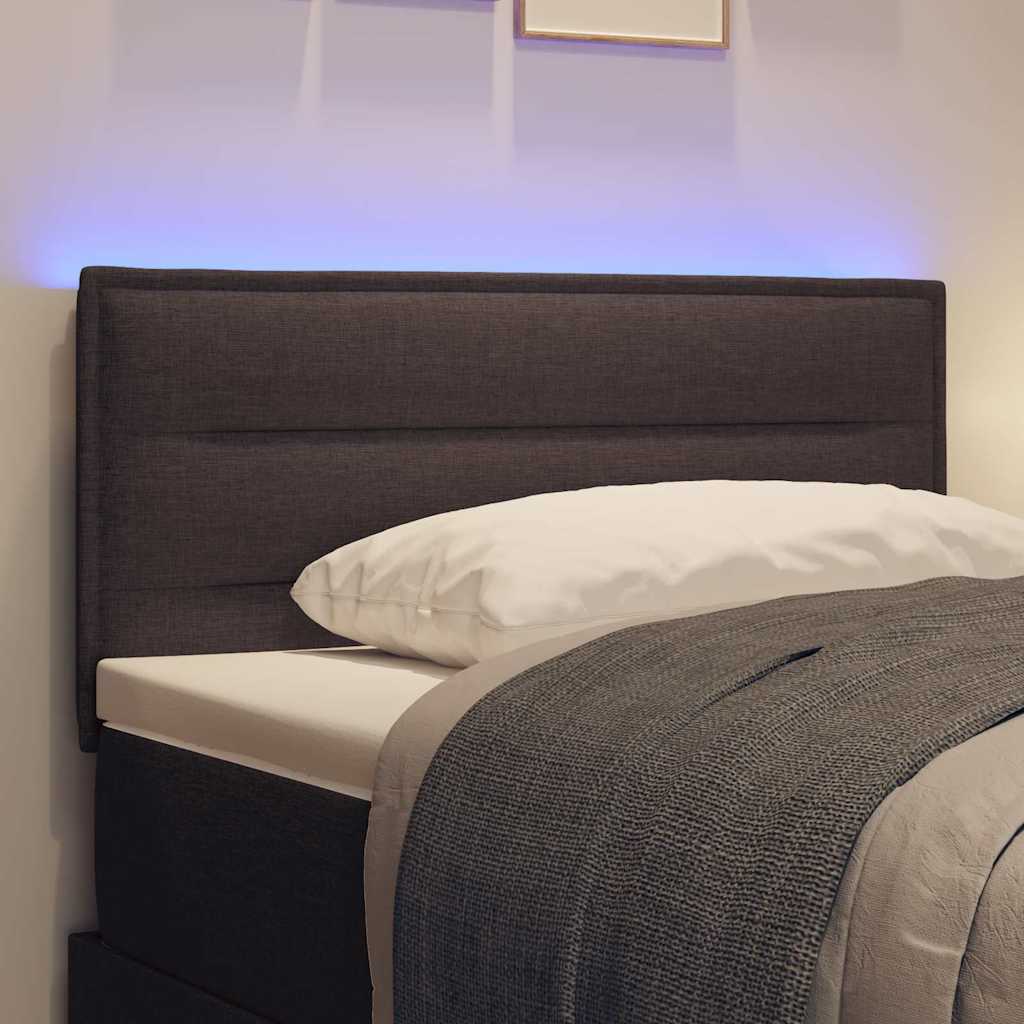 Tête de lit LED avec tête de lit Marron foncé 90 cm Polyester - XIOS