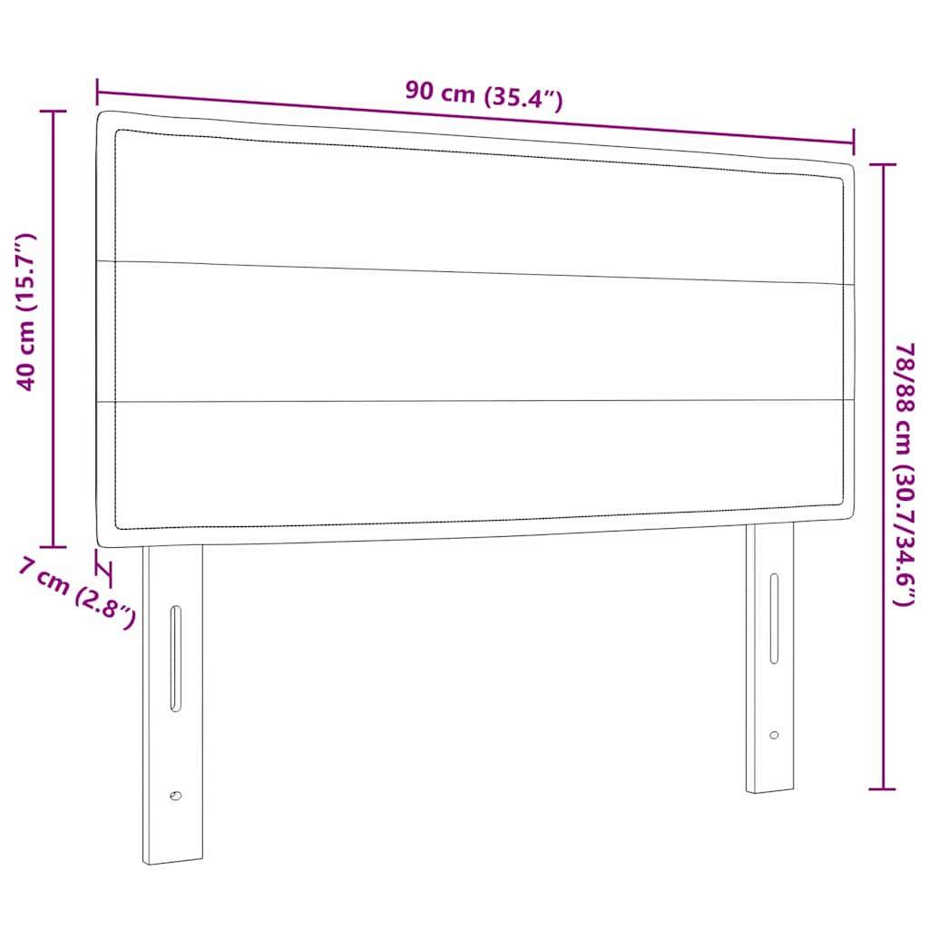 Tête de lit LED avec des lumières à LED Taupe 90 cm Polyester - XIOS