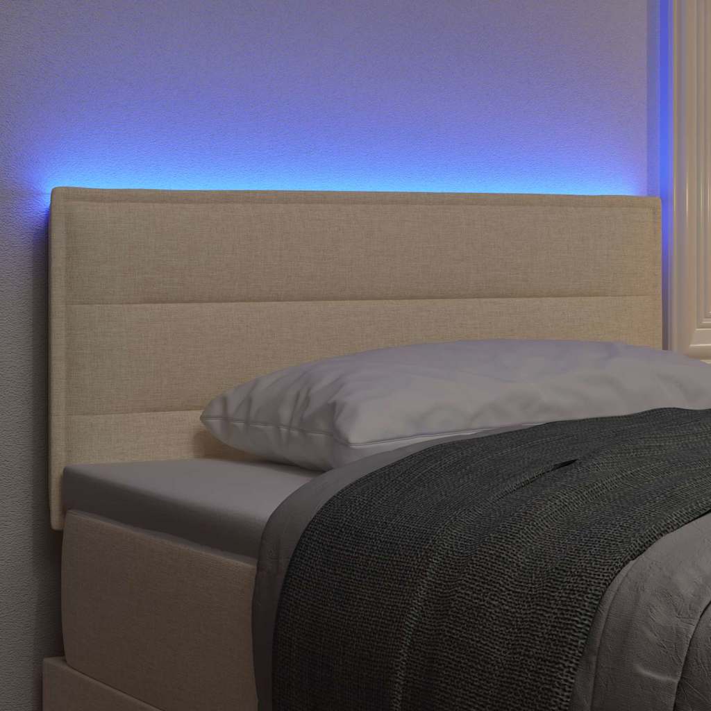 Tête de lit LED avec des lumières à LED Crème 100 cm tissu - XIOS
