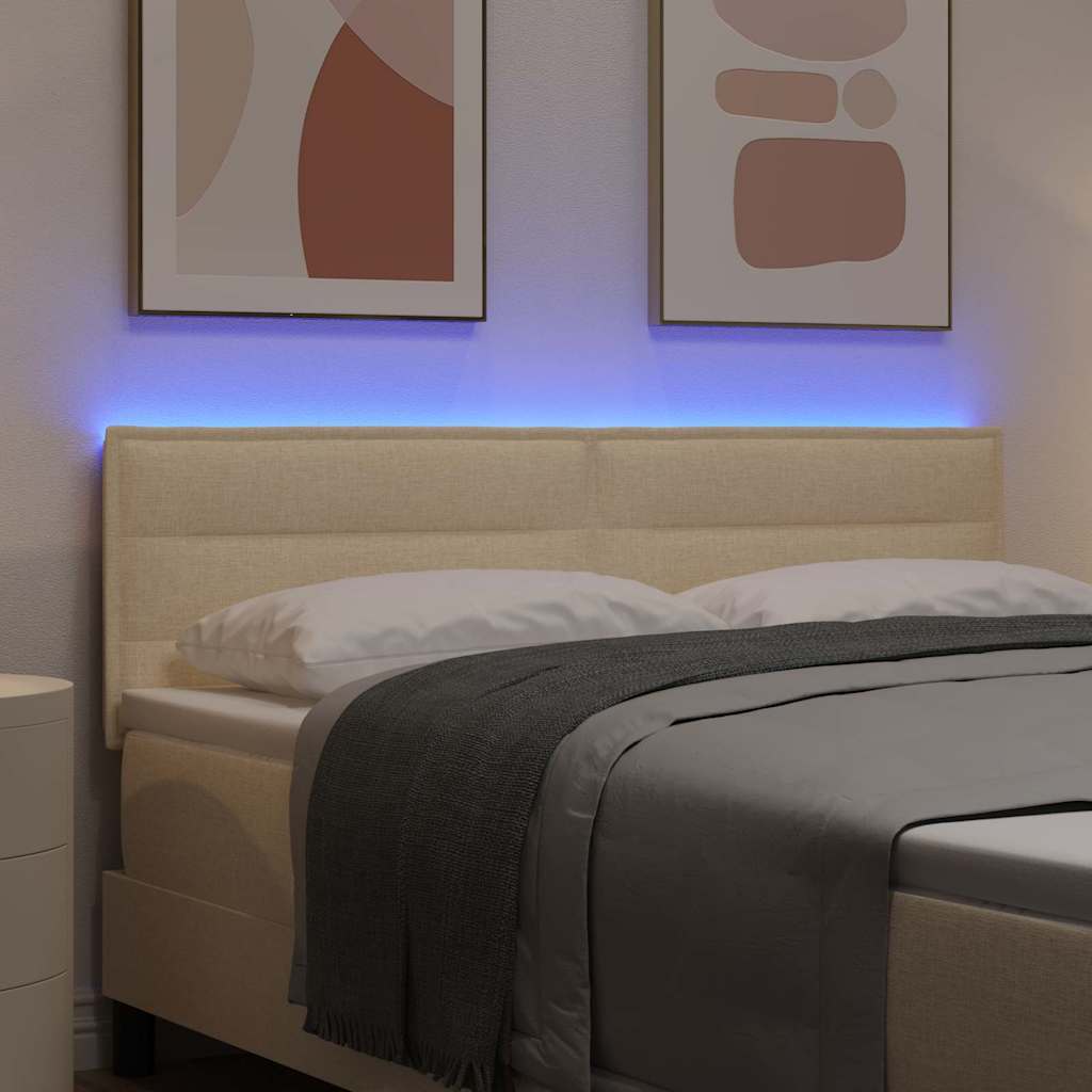 Tête de lit LED avec des lumières à LED Crème 144 cm Polyester - XIOS
