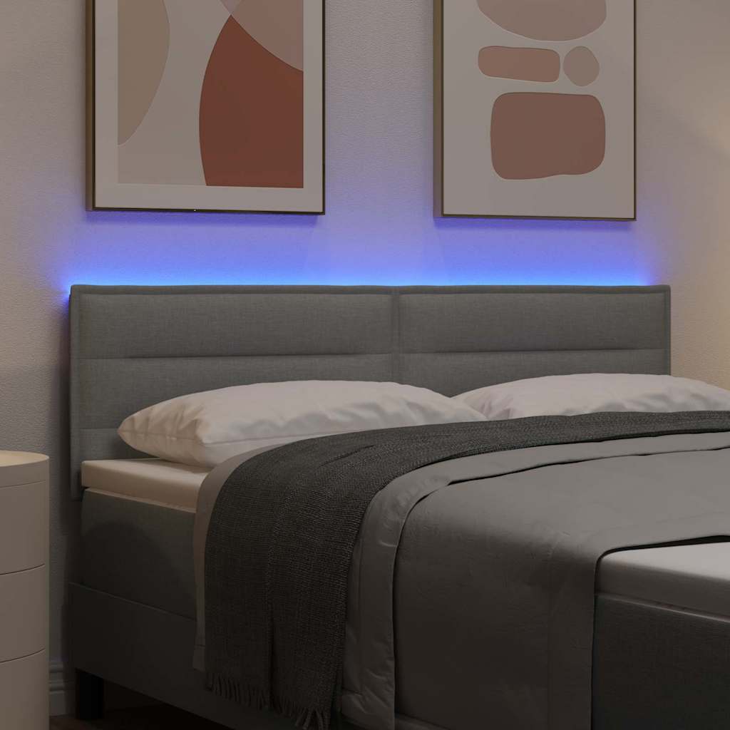 Tête de lit LED avec tête de lit Gris clair 160 cm Polyester - XIOS