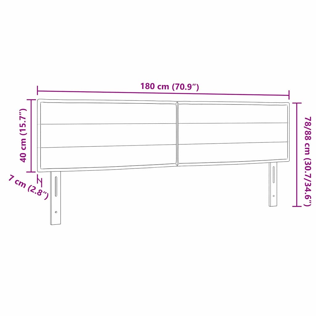 Tête de lit LED avec tête de lit Gris foncé 180 cm Polyester - XIOS