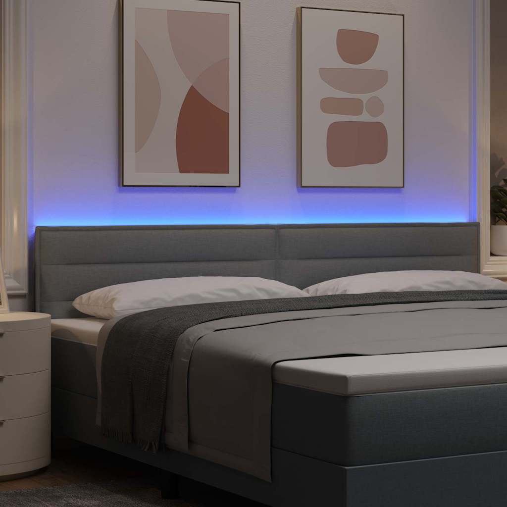 Tête de lit LED avec tête de lit Gris clair 200 cm Polyester - XIOS