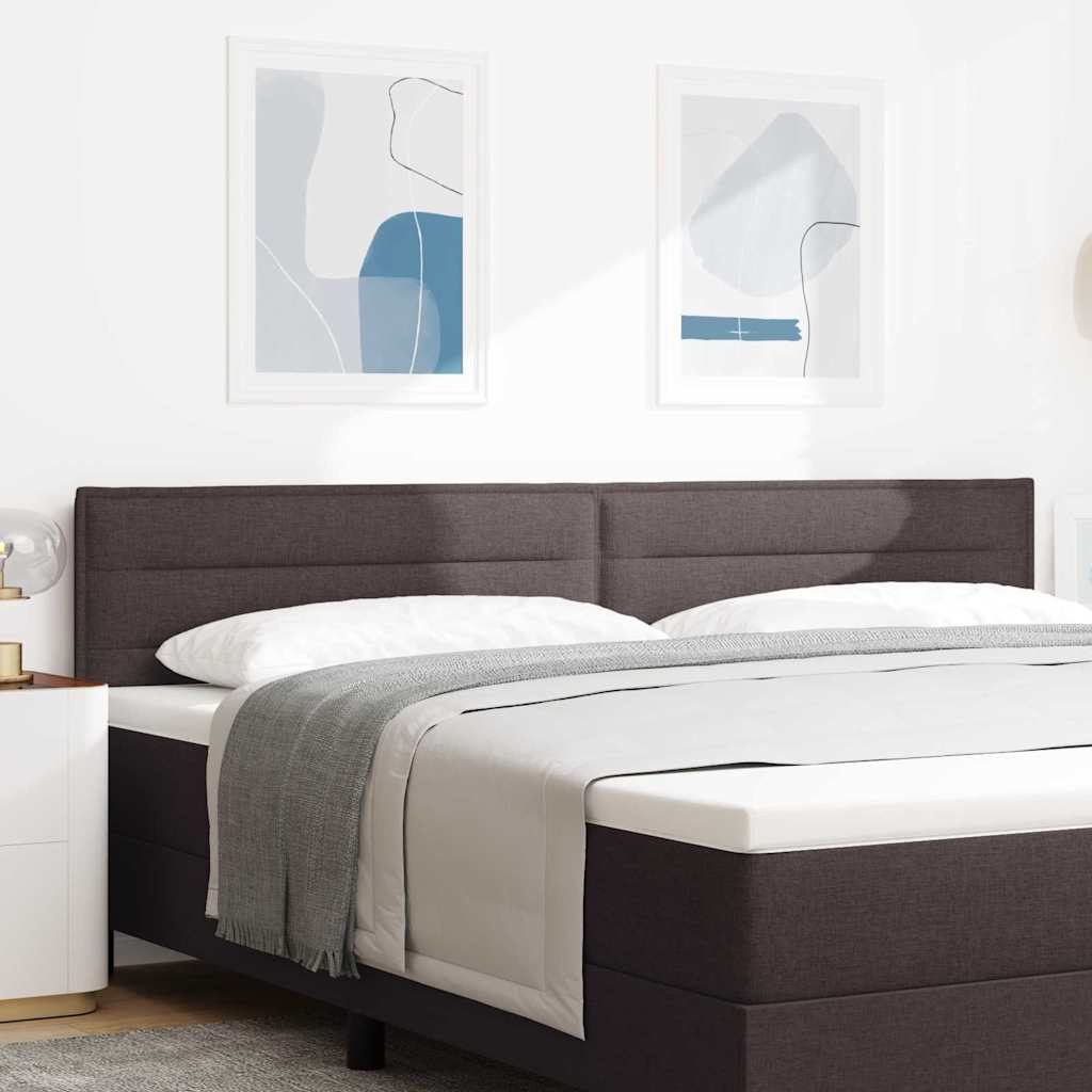 Tête de lit LED avec tête de lit Marron foncé 200 cm Polyester - XIOS