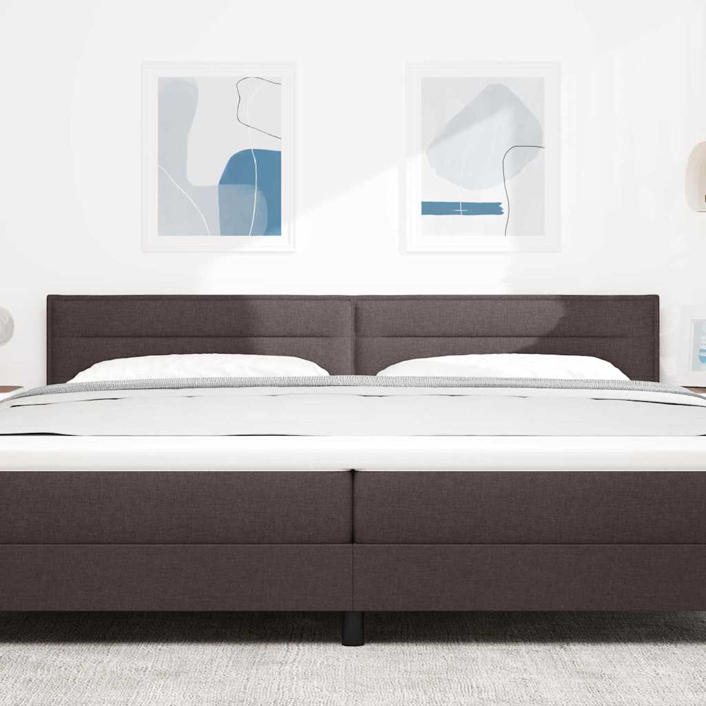 Tête de lit LED avec tête de lit Marron foncé 200 cm Polyester - XIOS