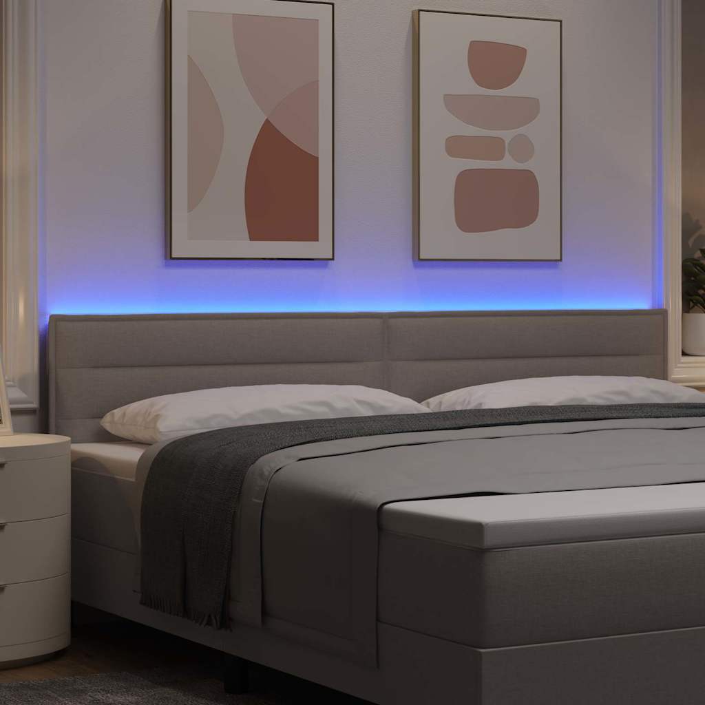 Tête de lit LED avec des lumières à LED Taupe 200 cm Polyester - XIOS