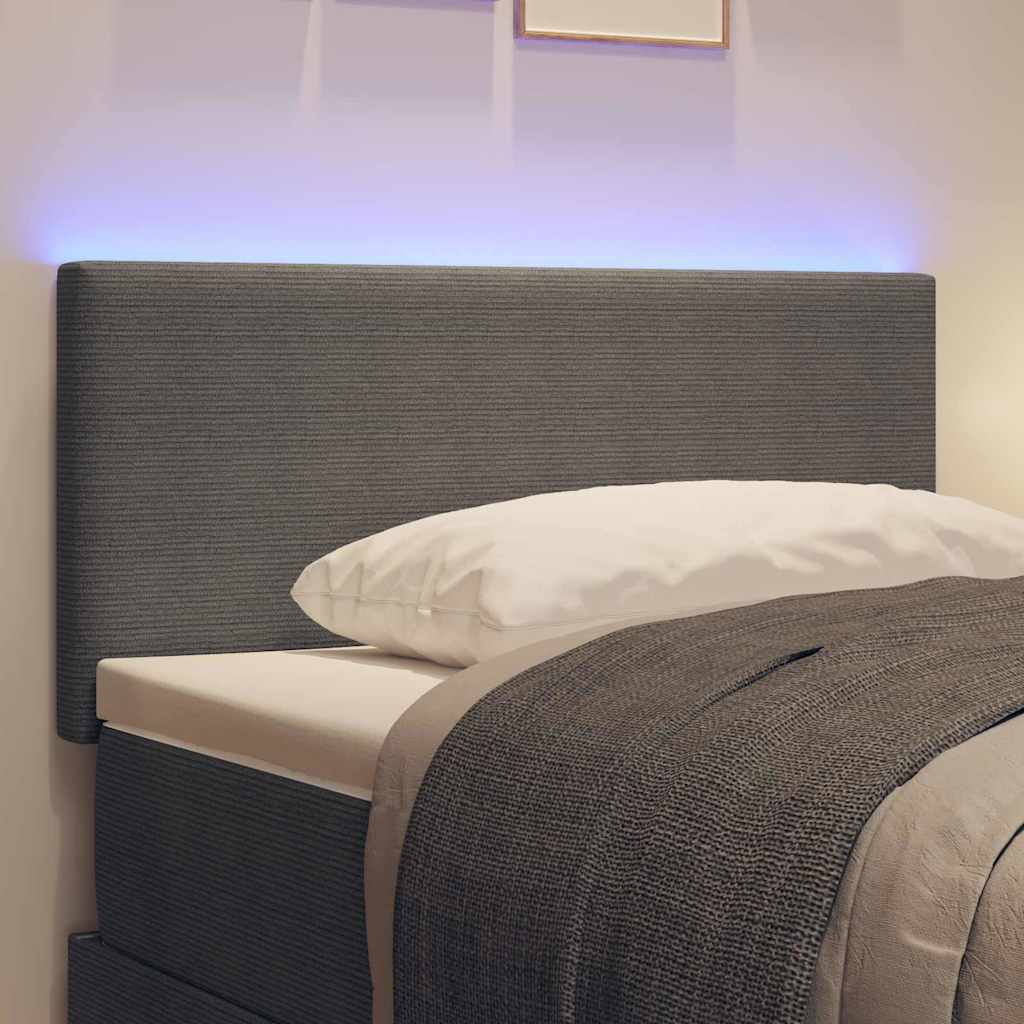 Tête de lit LED Gris clair 80 cm Tissu en velours côtelé - XIOS