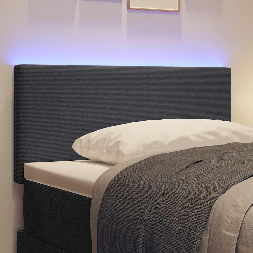Tête de lit LED Gris foncé 80 cm Tissu en velours côtelé - XIOS