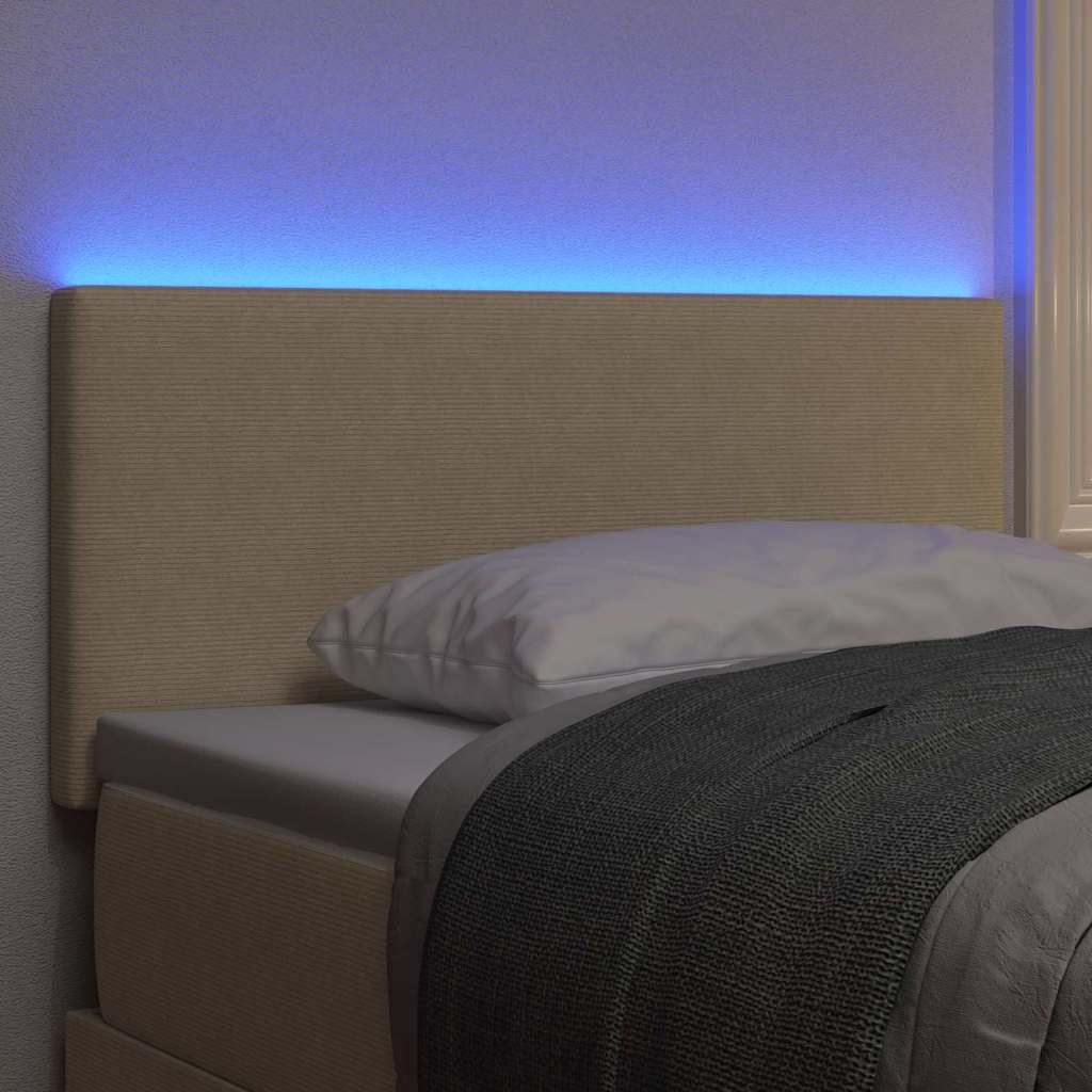 Tête de lit LED Vert gris 80 cm Tissu en velours côtelé - XIOS