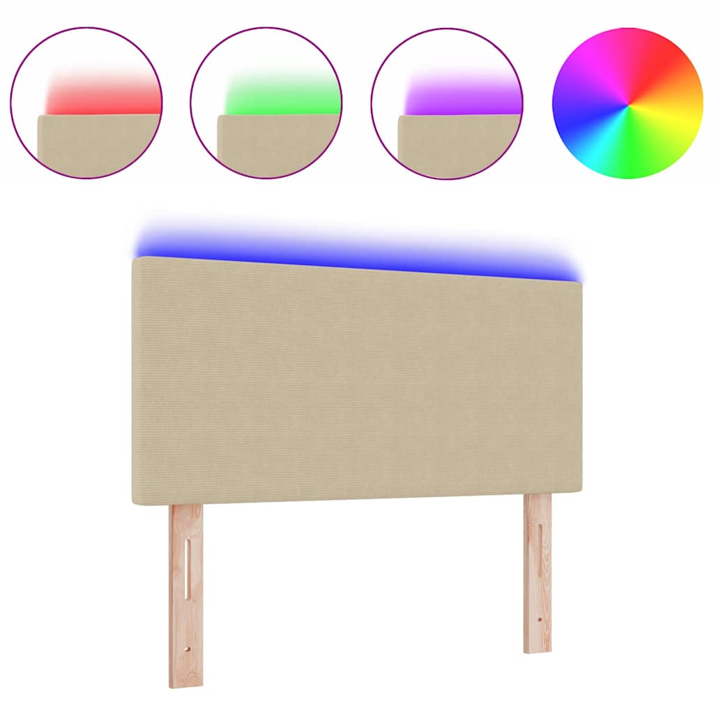 Tête de lit LED avec des lumières à LED Vert gris 80 cm tissu - XIOS